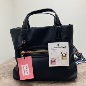 LIKE DREAMS Black Nylon Convertible Backpack/Purse w/Grafitti Print Straps